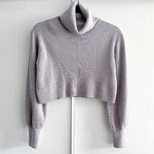 WILFRED Ribbed Crop Turtleneck Sweater
